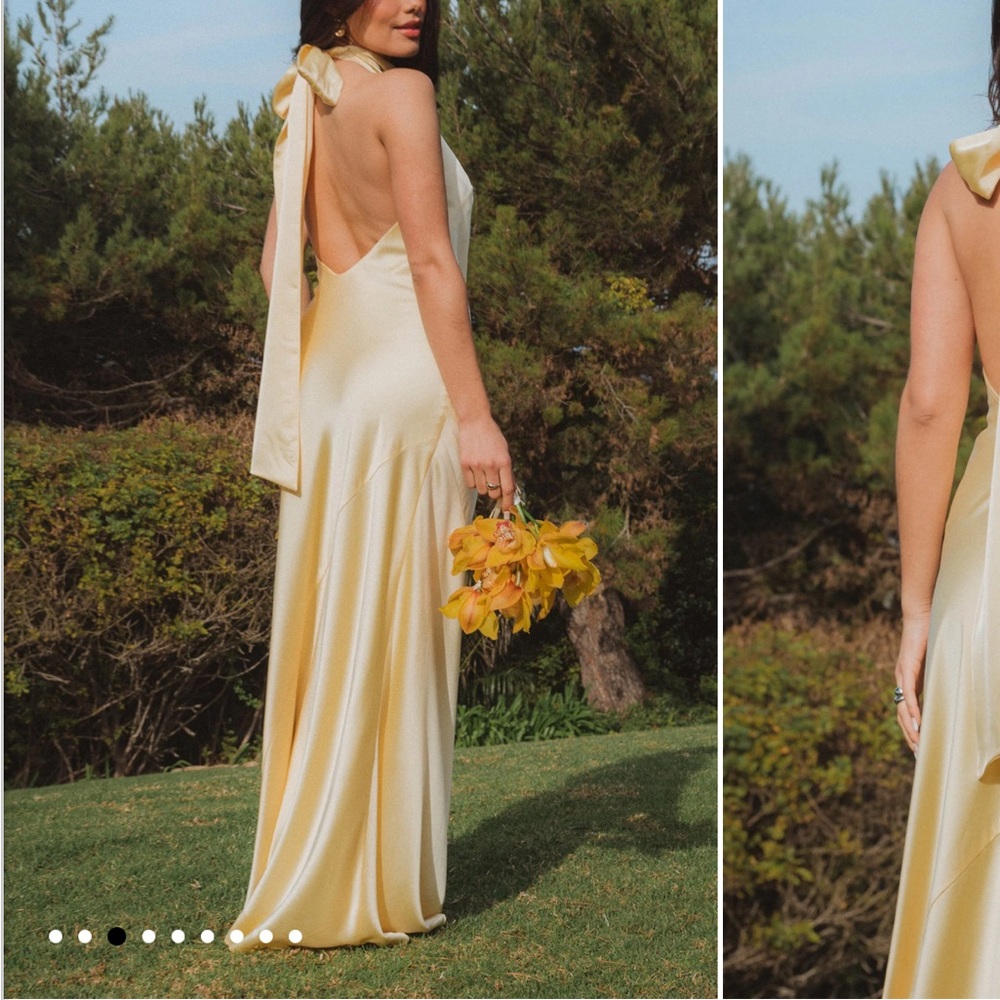 NWT Lisa Show Me Your Mumu dress size small pale yellow luxe